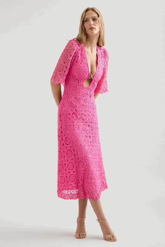 Beautiful Romance Arizona Midi Dress - Fuchsia
