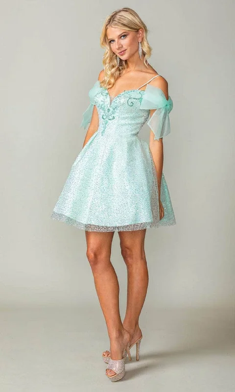 French Style Dancing Queen 3363 - Bow Sleeve Cocktail Dress
