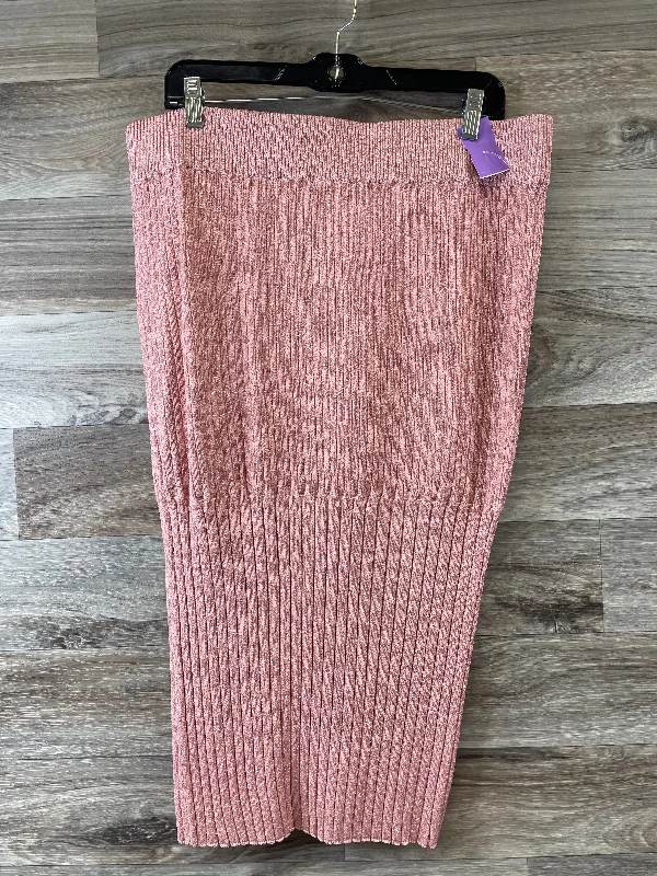 Modern City Pink Skirt Midi New York And Co, Size Xl
