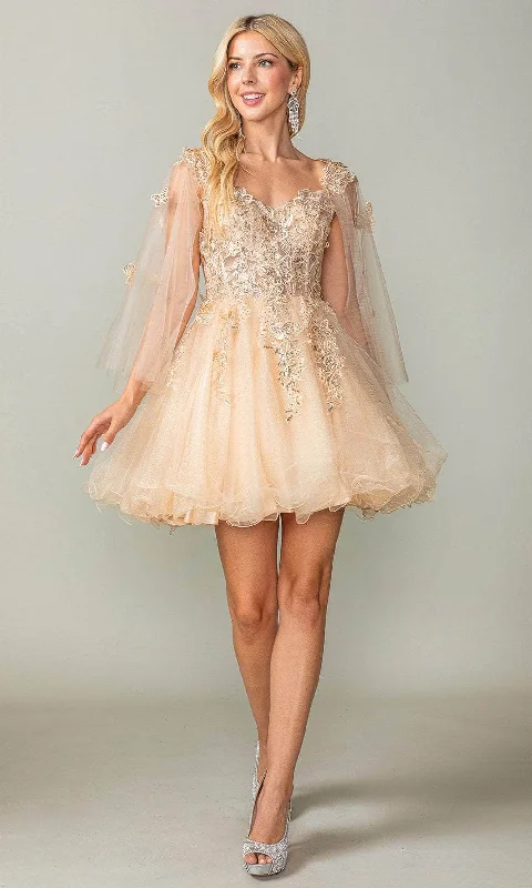 Street Charm Dancing Queen 3393 - Beaded Floral Cocktail Dress