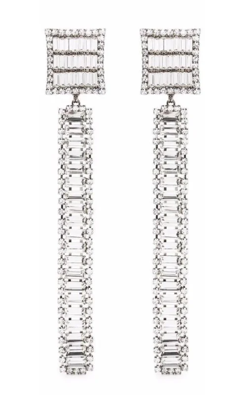 Elegant Style Long Crystal-embellished Earrings