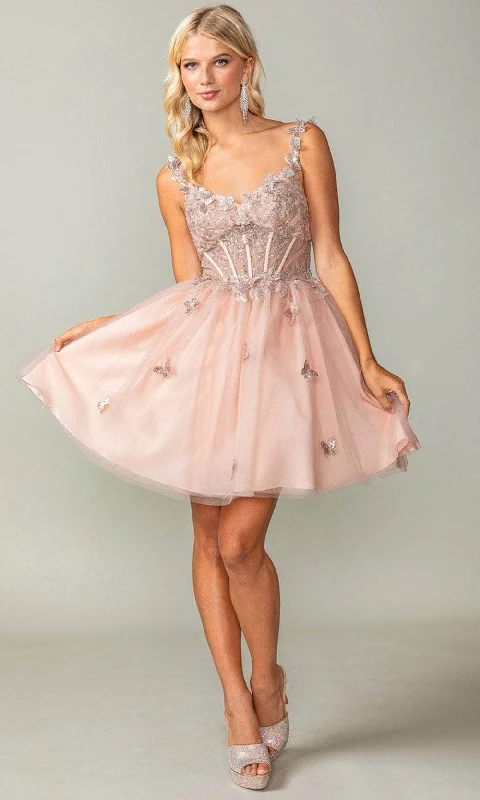 Comfortable And Versatile Dancing Queen 3367 - Butterfly Corset Cocktail Dress
