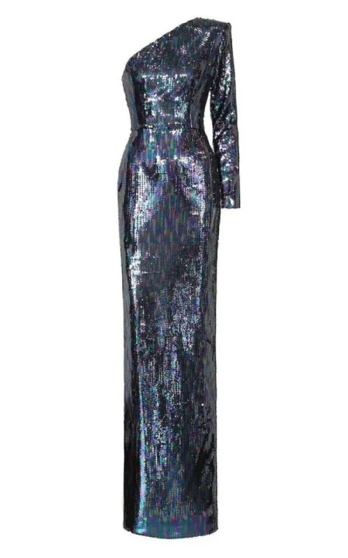 Thin Design Tallon Sequin One Sleeve Gown