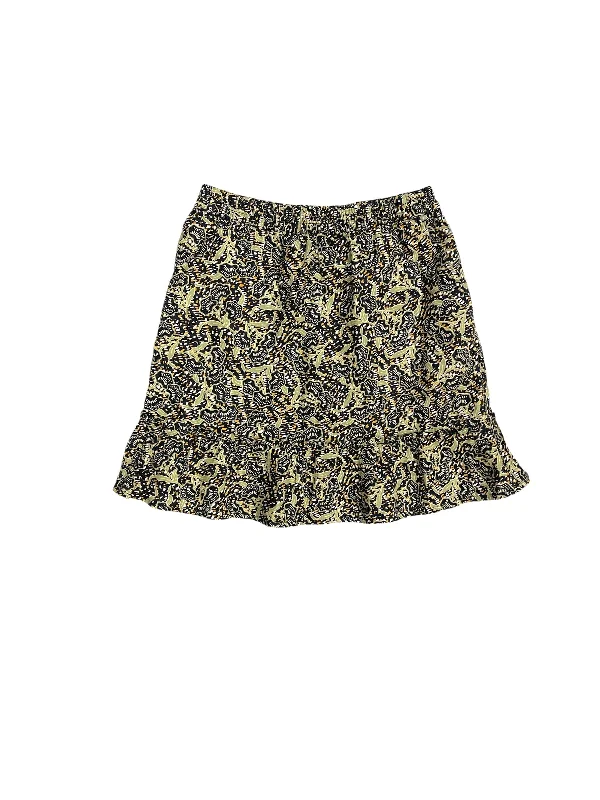 Knowledge And Elegance Skirt Midi By Rachel Zoe In Green & Yellow, Size: Xs
