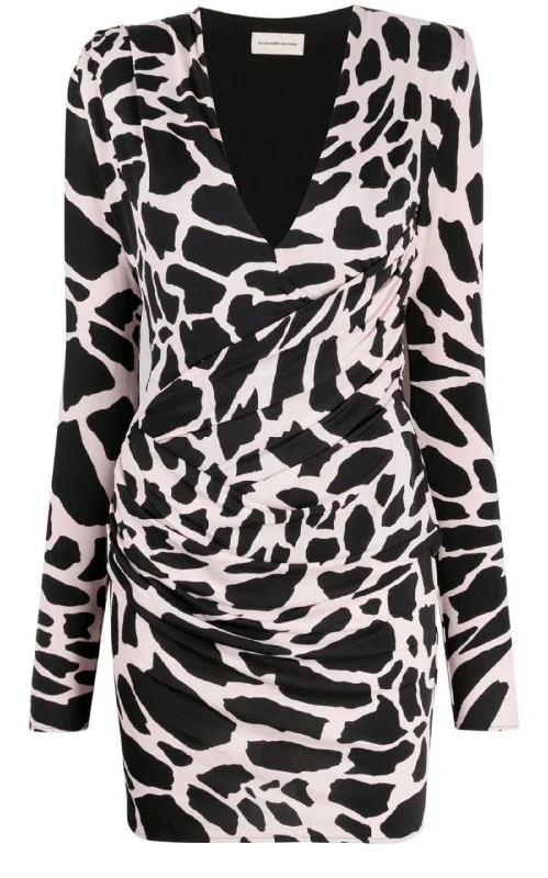 European And American Style Giraffe Print Mini Dress