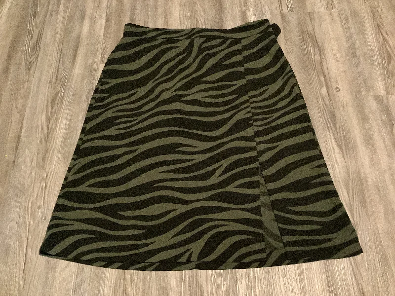 College Style Skirt Midi By Ann Taylor In Black & Green, Size: 12petite