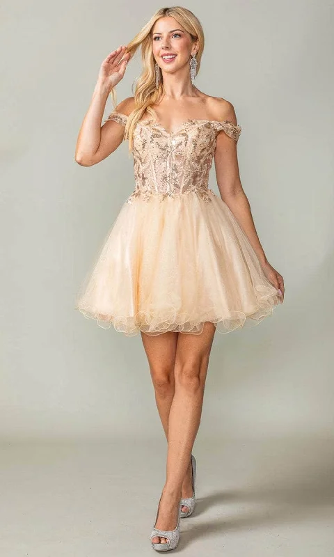 Bottom And Versatile Dancing Queen 3378 - Embroidered A-Line Cocktail Dress