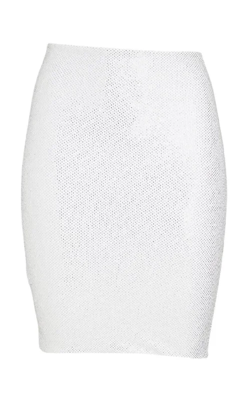Slightly Flared Design Crystal-embellished Mini Skirt