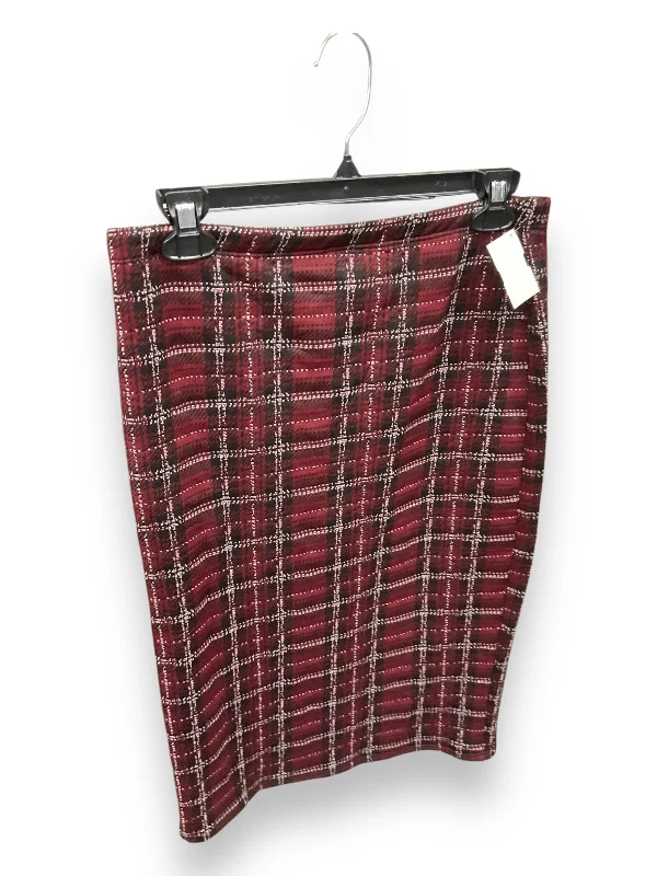 Innovative Design Skirt Midi By Discreet Wear In Plaid Pattern, Size: L