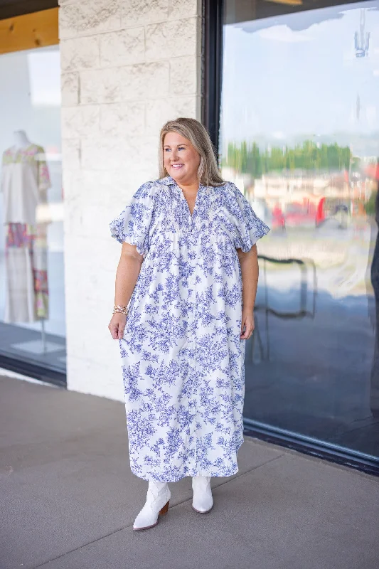 Playful Style Floral Whispers Ecru Maxi Dress
