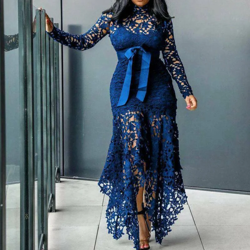Casual And Versatile Lace Ladies Bodycon Plus Size Dress