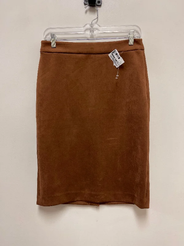 Comfortable And Versatile Skirt Midi By Joan Vass In Brown, Size: S