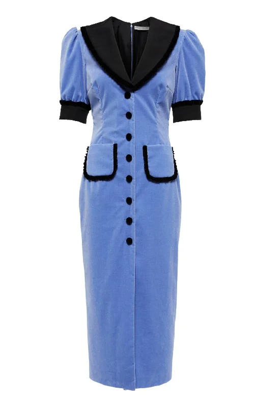 Simple And Comfortable Fitted Velvet Dress