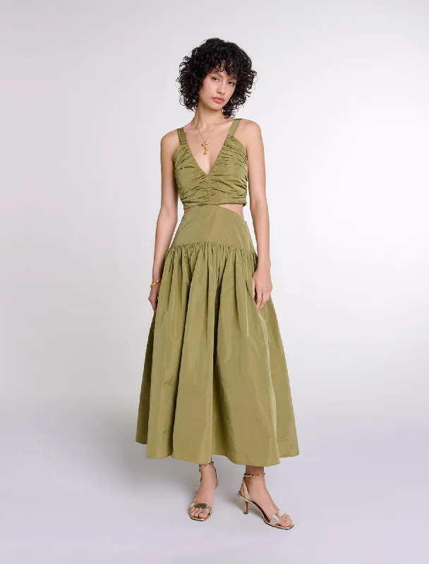 Comfortable Design Cutaway taffeta dress