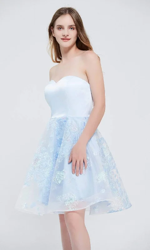 Noble And Elegant J'Adore Dresses - J20082 Strapless Floral A-line Dress