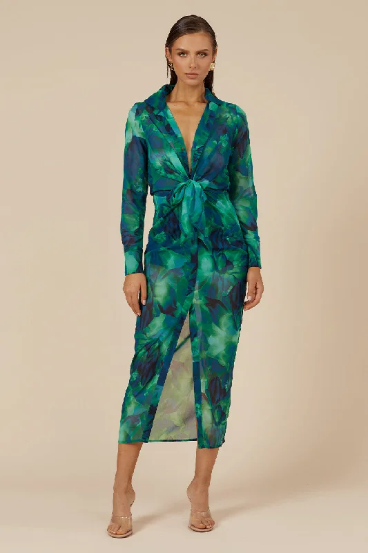 Relaxed And Casual Calista Shirt Dress - Green
