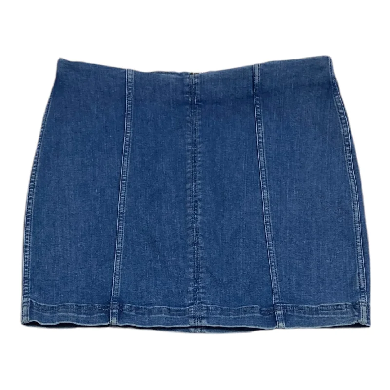 Thin Design Skirt Mini & Short By Free People In Blue Denim, Size: 12