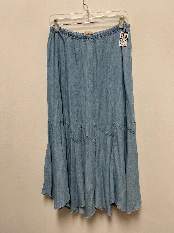 Sports Design Skirt Midi By Philosophy In Blue Denim, Size: 8