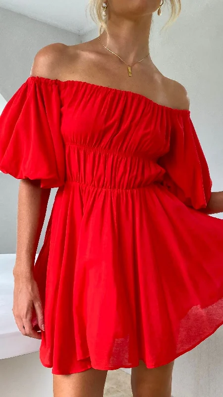 Classic Style Adi Mini Dress - Red
