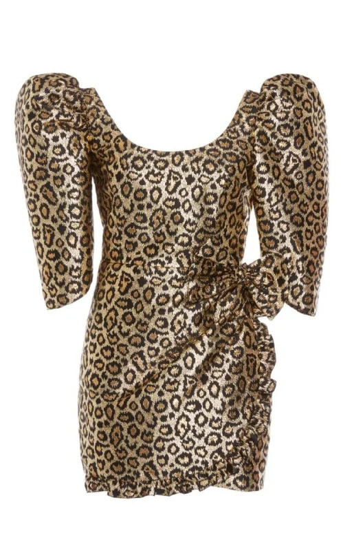 Carefree Style Lurex Leo Jacquard Mini Dress