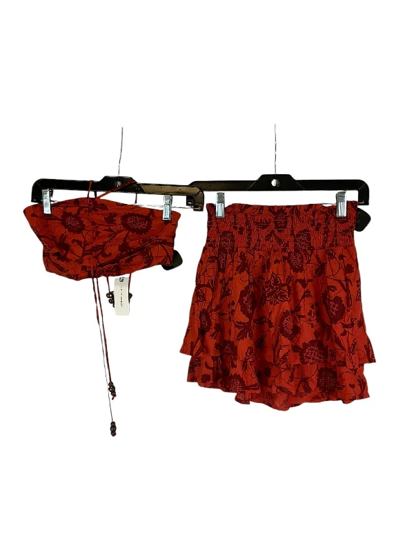 End Of The Year Skirt Set 2pc By Anthropologie In Orange, Size: Xxs