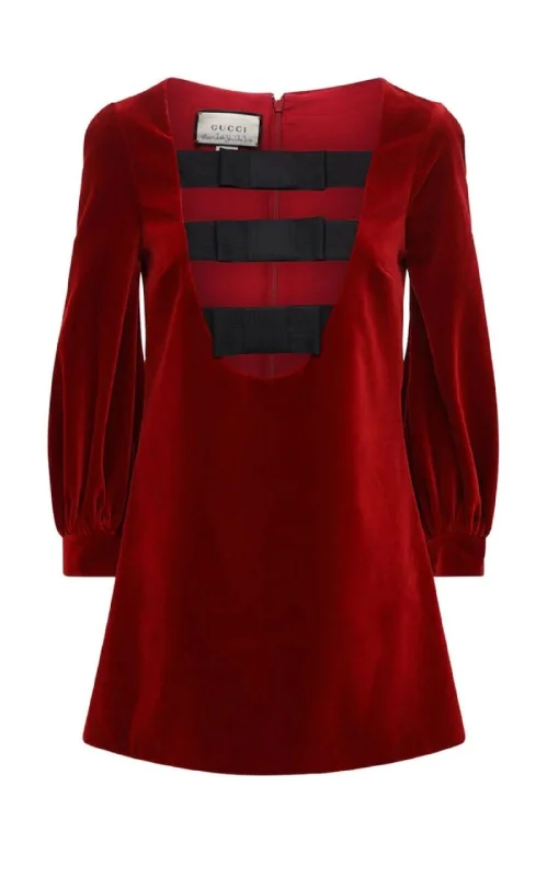 Street Fashion Stretch Cotton-Velvet Mini Dress