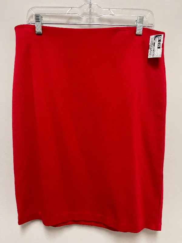 Fashion Style Skirt Midi By Premise Studio In Red, Size: L