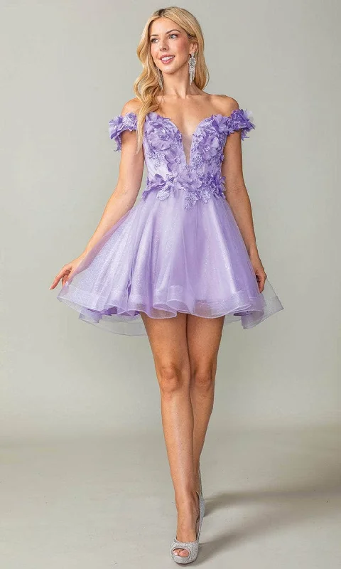 Luxury Temperament Dancing Queen 3344 - Floral Applique Cocktail Dress