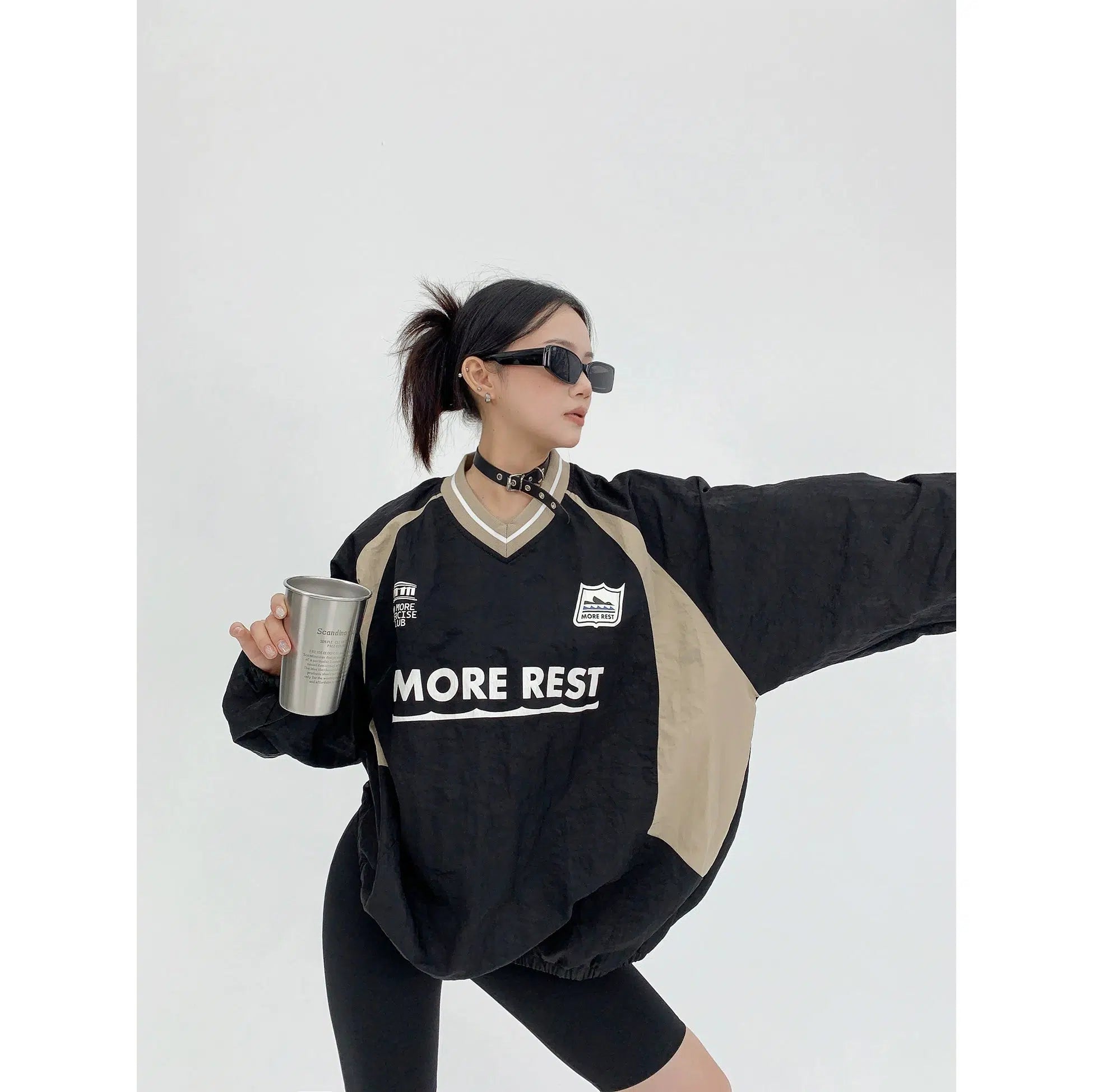 Trendy Items V-neck Long-sleeve Sweatshirt