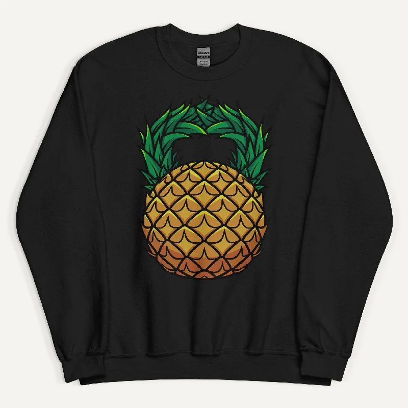 Loose Fit Pineapple Kettlebell Design Sweatshirt