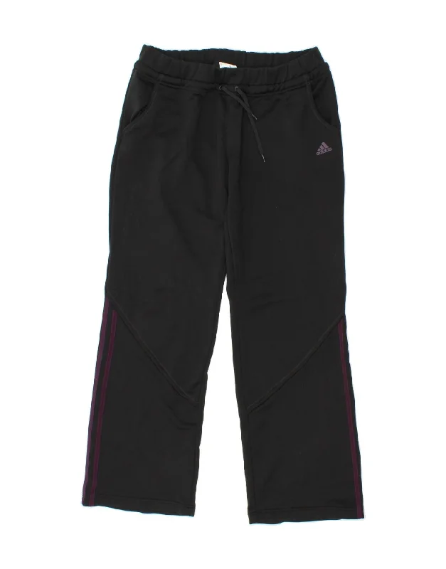 Sweet Girl ADIDAS Womens Tracksuit Trousers UK 16 Large  Black Polyester