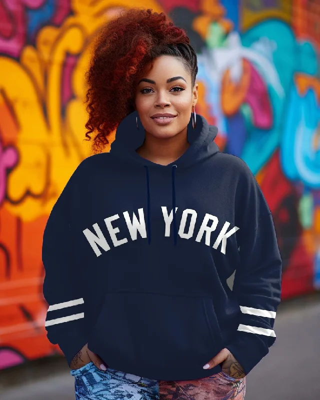 Girl Style New York Letter Print Long-sleeved Hoodie