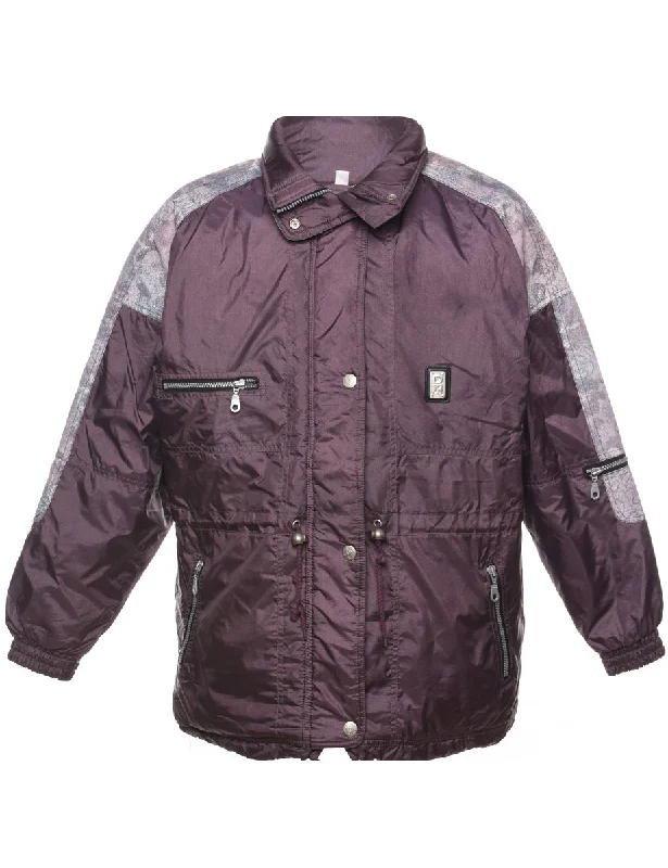 Fashionable And Versatile Nylon Purple 1990s Jacket - L