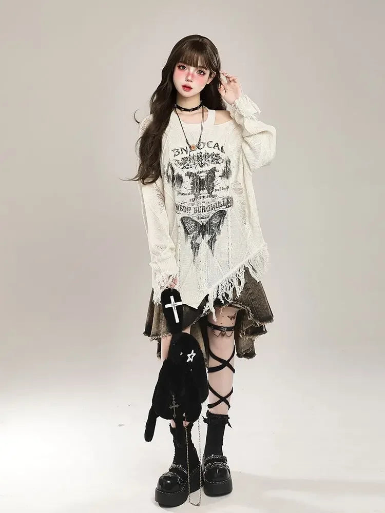 Eye-catching Personality Grunge Butterfly Sweater