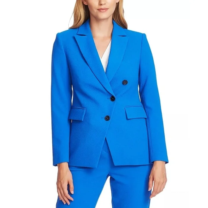 Street Charm Vince Camuto Women's Asymmetrical Front Parisian Crepe Blazer Blue Size 8