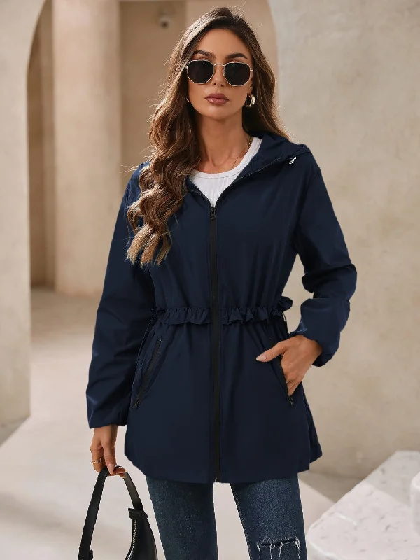 European And American Style Ivy Lane Outdoor Waterproof Long Sleeve Hooded Windbreaker