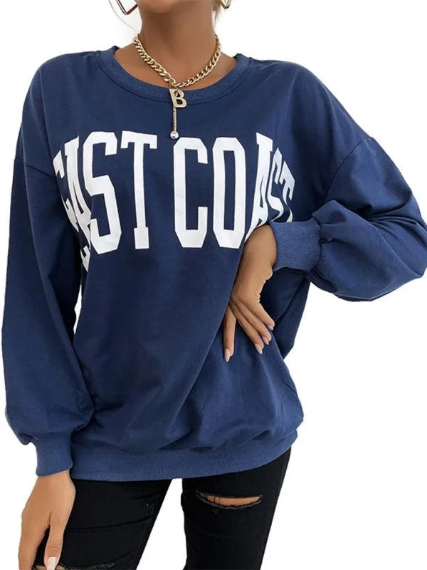Sports Design Letter Print Women Sweatshirt