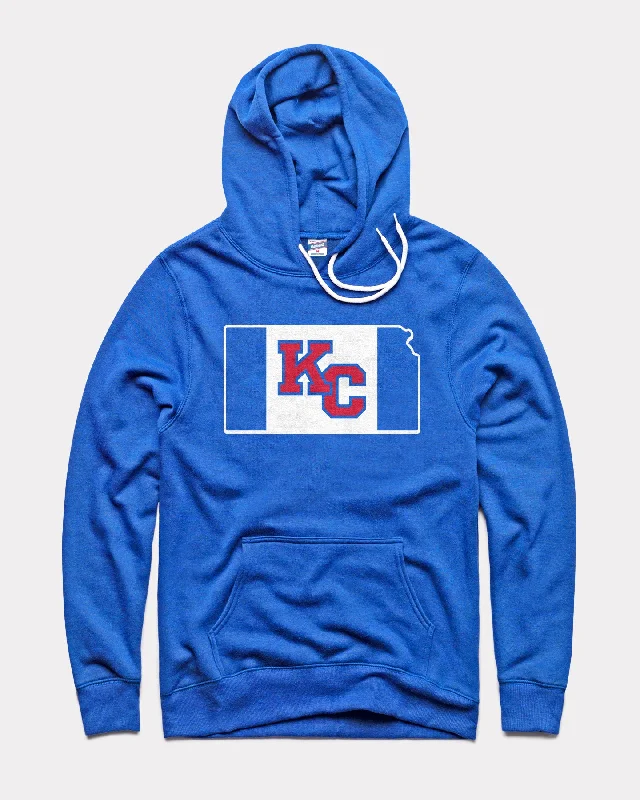 Trendy Items Kansas KC Over State Royal Blue Hoodie
