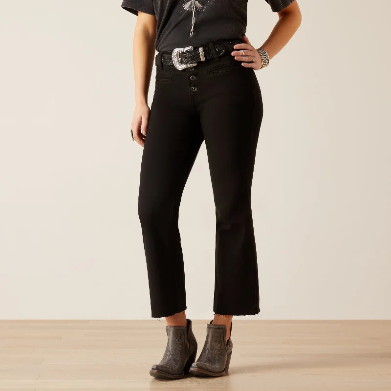 Dessert Matching Womens HighRise Jazmine Kick Flare- Black