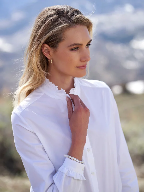 Bottom And Versatile Montand Ruffle Shirt