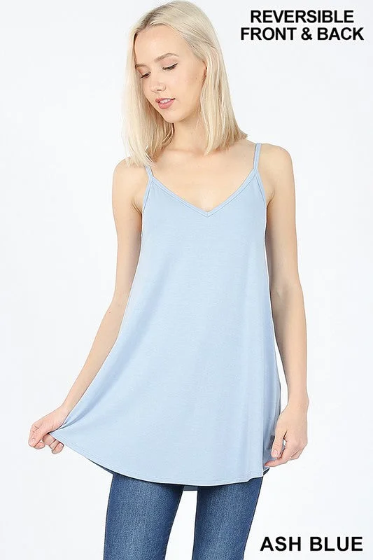 College Style REVERSIBLE SPAGHETTI CAMI TANK - New Colors