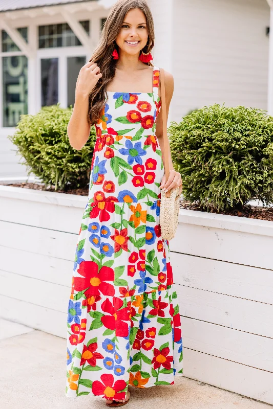 Create The Fun White Floral Maxi Dress