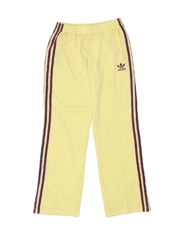 ADIDAS Womens Tracksuit Trousers EU 38 Medium  Yellow Polyester