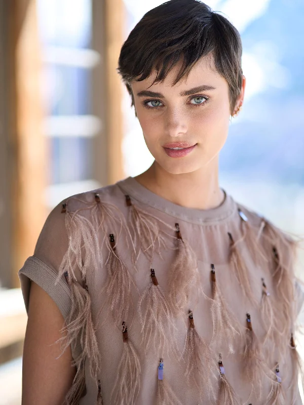 Sexy Fun Silk Feather Blouse