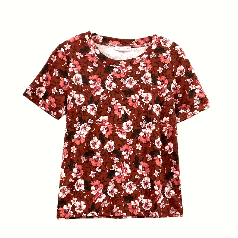 Loose Fit Patch Women Clothes Casual Floral Printed Short Sleeve T-Shirt