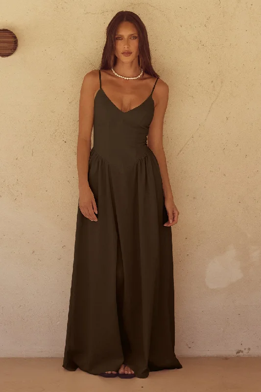 ZEPHY MAXI DRESS - CHOCOLATE