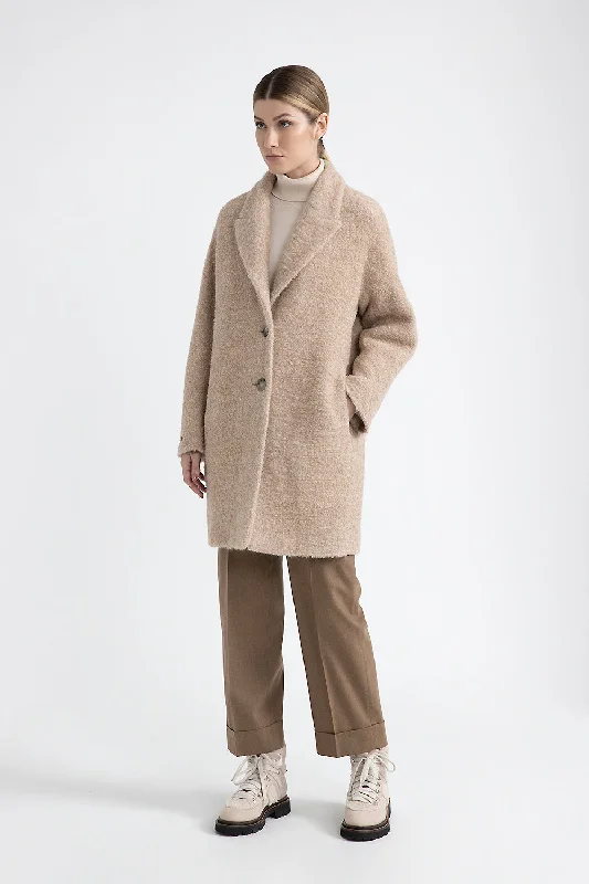 Bouclé wool and alpaca coat