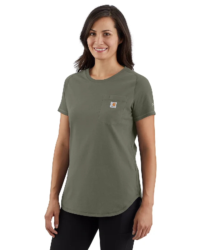 Carhartt Women's Force Short Sleeve Pocket T-Shirt - Dusty Olive