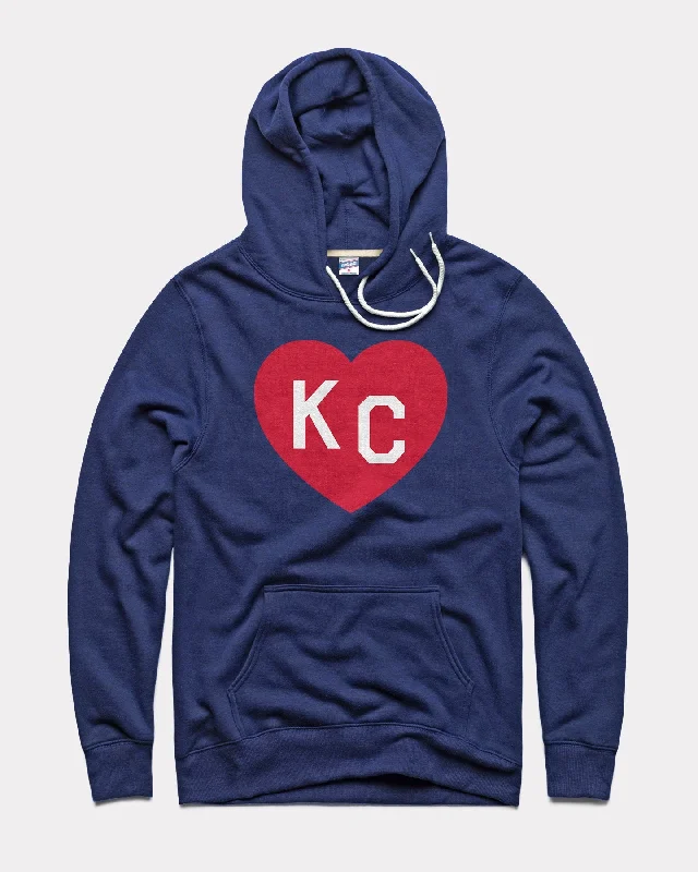 Warm Atmosphere Navy KC Heart Vintage Hoodie