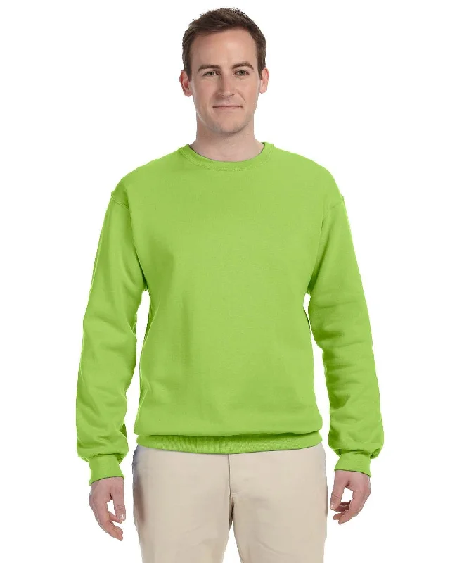 Relaxed And Casual Jerzees 50/50 Crewneck Sweatshirt | Neon Green